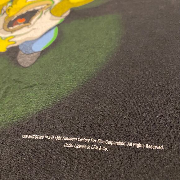 Vintage 1998 The Simpsons Homer Bart UFO Alien Intelligent Life Here Tee Large - Picture 3 of 7